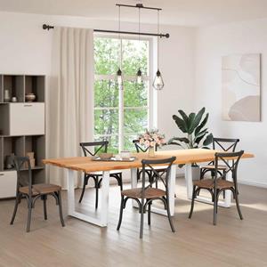 vidaXL Eettafel met natuurlijke rand 280x120x74 cm massief eikenhout