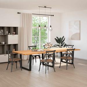 vidaXL Eettafel rechthoekig 320x120x74 cm massief eikenhout