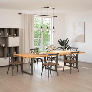 vidaXL Eettafel rechthoekig 320x120x74 cm massief eikenhout