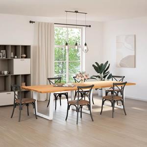 vidaXL Eettafel rechthoekig 320x120x74 cm massief eikenhout