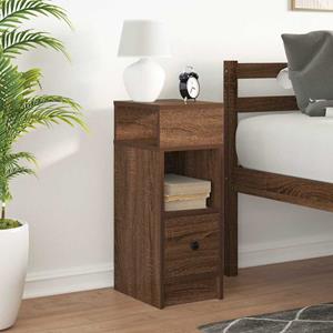 vidaXL Nachtkastje met lade 25x31x66 cm bruin eikenkleurig
