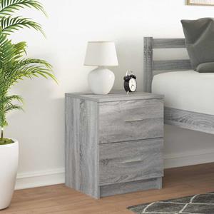 vidaXL Nachtkastje met 2 lades 40x36x50 cm grijs sonoma eikenkleurig