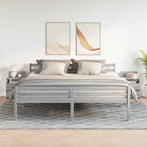 vidaXL Nachtkastjes 2 st met 2 lades 40x33x60 cm grijs sonoma eiken