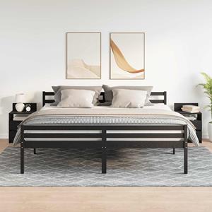 vidaXL Nachtkastjes 2 st met 2 lades 40x33x60 cm zwart