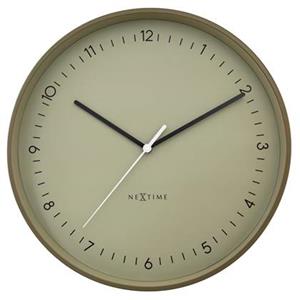 NeXtime  Wandklok 40cm - Stil - Khaki - Metaal -  'Berlin L'