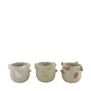 Dijk Natural Collections Bloempot Met Vogels Cement 15x15x12,5cm