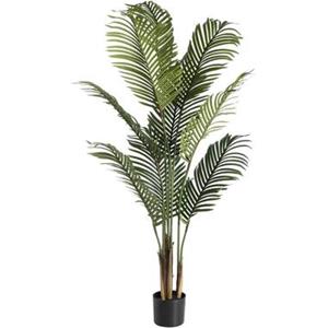 Leen Bakker Kunstplant Waaierpalm - in-pot - groen/zwart - 160 cm