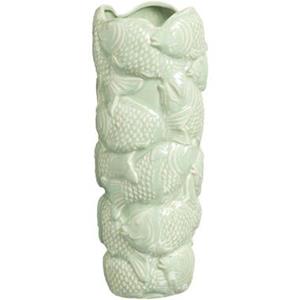Leen Bakker Vaas Vis - mint - keramiek - 37xØ14,5 cm