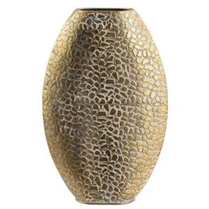 Leen Bakker Vaas Riv - goudkleur - metaal - ovaal - 48,5x32x29,5 cm