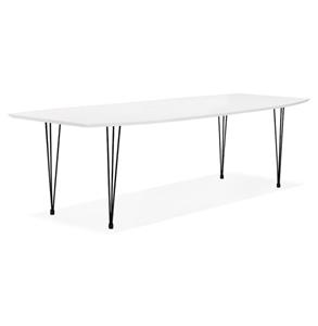 Meubelen-Online Design Eettafel DIAMANTO wit 170-270cm met zwarte poten