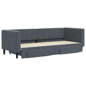 VidaXL Slaapbank onderschuifbed en lades 80x200 cm fluweel donkergrijs