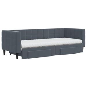 VidaXL Slaapbank onderschuifbed en lades 80x200 cm fluweel donkergrijs