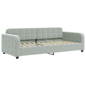 VidaXL Slaapbank met matras 90x200 cm fluweel lichtgrijs