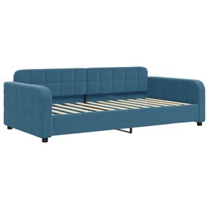 VidaXL Slaapbank met matras 100x200 cm fluweel blauw