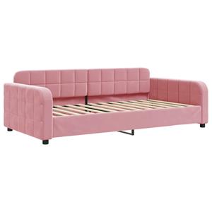 VidaXL Slaapbank met matras 100x200 cm fluweel roze