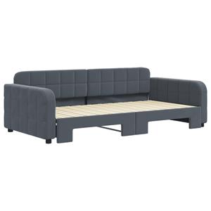 VidaXL Slaapbank met onderschuifbed 100x200 cm fluweel donkergrijs