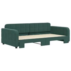 VidaXL Slaapbank met onderschuifbed 100x200 cm fluweel donkergroen