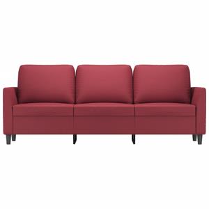 VidaXL Driezitsbank 180 cm kunstleer wijnrood