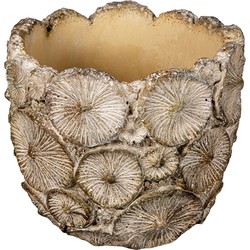 Clayre & Eef Bloempot Ø 11x10 cm Grijs Steen Rond Bloempot binnen