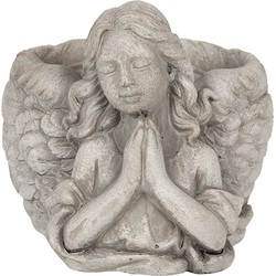 Clayre & Eef Bloempot Engel 16x13x12 cm Grijs Steen Rond Bloempot