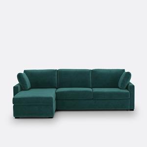 LA REDOUTE INTERIEURS Hoekbank-bed fluweel, latex, Timor