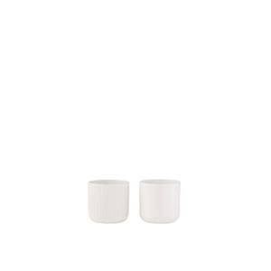 J-Line bloempot Gen - keramiek - wit - XXS - 2 stuks - Ø 13.5 cm