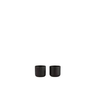 J-Line bloempot Gen - keramiek - zwart - XXS - 2 stuks - Ø 7.5 cm