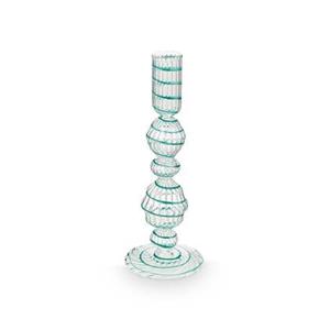 Pip Studio  Kandelaar - Licht Blauw - Glas Swirl - 22cm