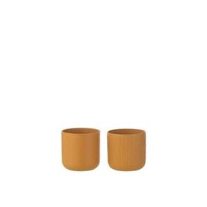 J-Line bloempot Gen - keramiek - oker - XS - 2 stuks - Ø 11