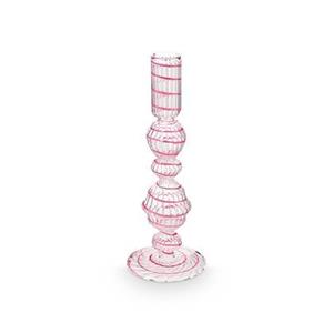 Pip Studio  Kandelaar - Woonaccessoires - Roze - Glas Swirl - 22cm