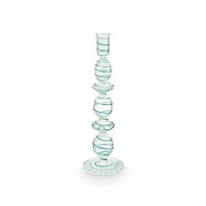 Pip Studio  Kandelaar - Licht Blauw - Glas Swirl - 28cm
