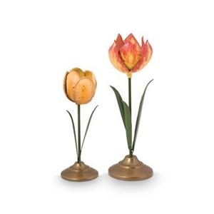 Pip Studio  Tulpen Kandelaar - Woonaccessoire - Geel - 21cm - 2 stuks