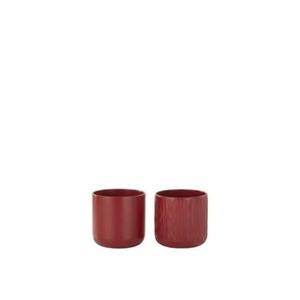 J-Line bloempot Gen - keramiek - rood - extra small - 2 stuks