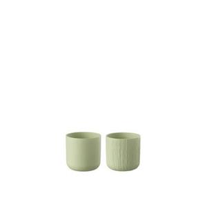 J-Line bloempot Gen - keramiek - pistache - XXS - 2 stuks - Ø 7 cm