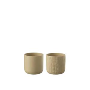 J-Line bloempot Gen - keramiek - beige - XS - 2 stuks - Ø 1