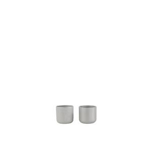 J-Line bloempot Gen - keramiek - grijs - XXS - 2 stuks - Ø 7 cm