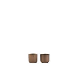 J-Line bloempot Gen - keramiek - goud|koper - XXS - 2 stuks - Ø 7 cm