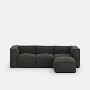 LA REDOUTE INTERIEURS Modulaire zetel, 3-zit en 1 poef, ribfluweel Seven