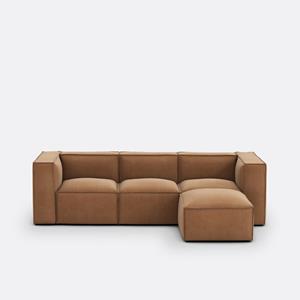 LA REDOUTE INTERIEURS Modulaire zetel, 3-zit en 1 poef, ribfluweel Seven