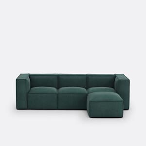 LA REDOUTE INTERIEURS Modulaire zetel, 3-zit en 1 poef, ribfluweel Seven