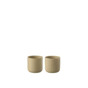 J-Line bloempot Gen - keramiek - beige - XXS - 4 stuks - Ø 7 cm