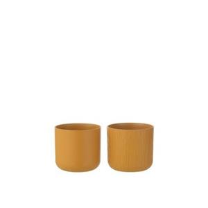 J-Line bloempot Gen - keramiek - koper - small - 2 stuks - Ø 13.5 cm