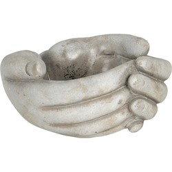 Clayre & Eef Bloempot 18x16x9 cm Beige Steen Bloempot binnen