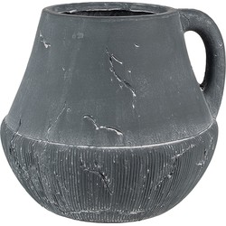 Clayre & Eef Bloempot 19x19x17 cm Grijs Steen Woondecoratie