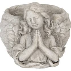 Clayre & Eef Bloempot 19x17x14 cm Grijs Steen Rond Bloempot binnen
