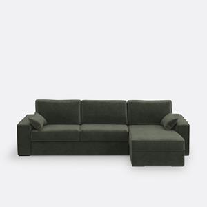 LA REDOUTE INTERIEURS Hoekbank-bed, fluweel, latex Cécilia