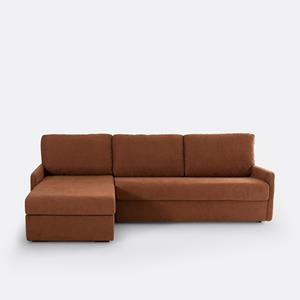 LA REDOUTE INTERIEURS Hoekbank-bed, getextureerde stof, latex Marta