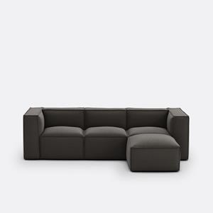 LA REDOUTE INTERIEURS Modulaire zetel, 3-zit en poef, getextureerde stof Seven