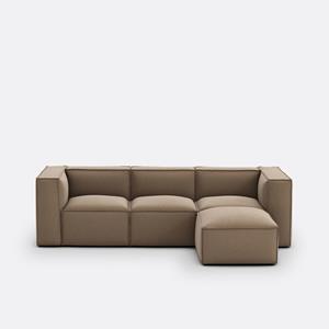 LA REDOUTE INTERIEURS Modulaire zetel, 3-zit en poef, getextureerde stof Seven