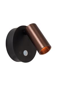 Lucide TONI - Oplaadbare Wandspot / Wandlamp - Accu/Batterij - Ø 8,1 cm - LED Dimb. - CCT - 1x2W 2700K/4000K - Bewegingssensor (uitschakelbaar) - Magnetisch - Koffie